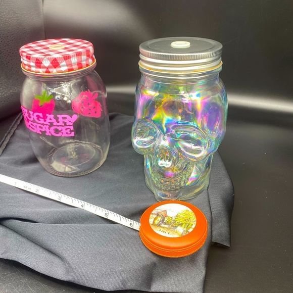 Two glass drink jars with lids but w/o straws - Picture 3 of 12